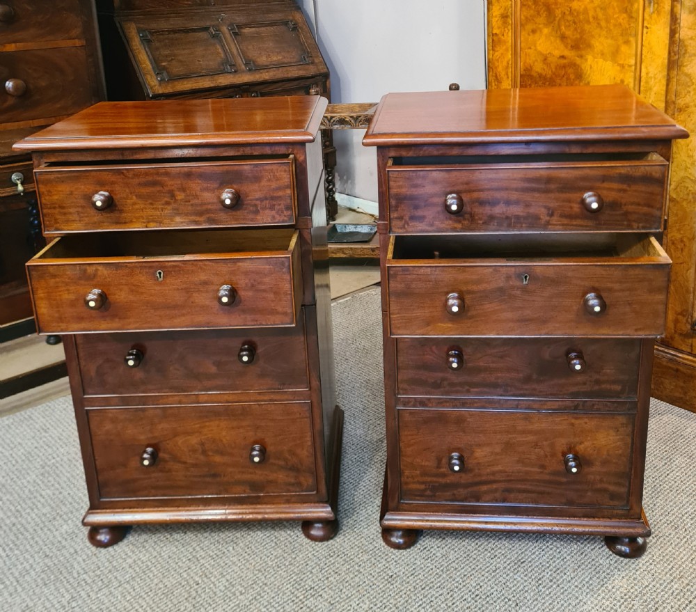 Pair of Victorian mahogany Bedside Cabinets.  View III