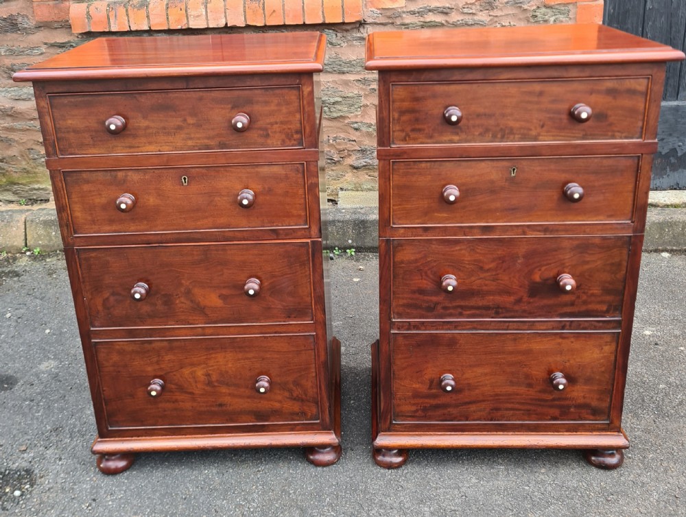 Pair of Victorian mahogany Bedside Cabinets.  View VIII
