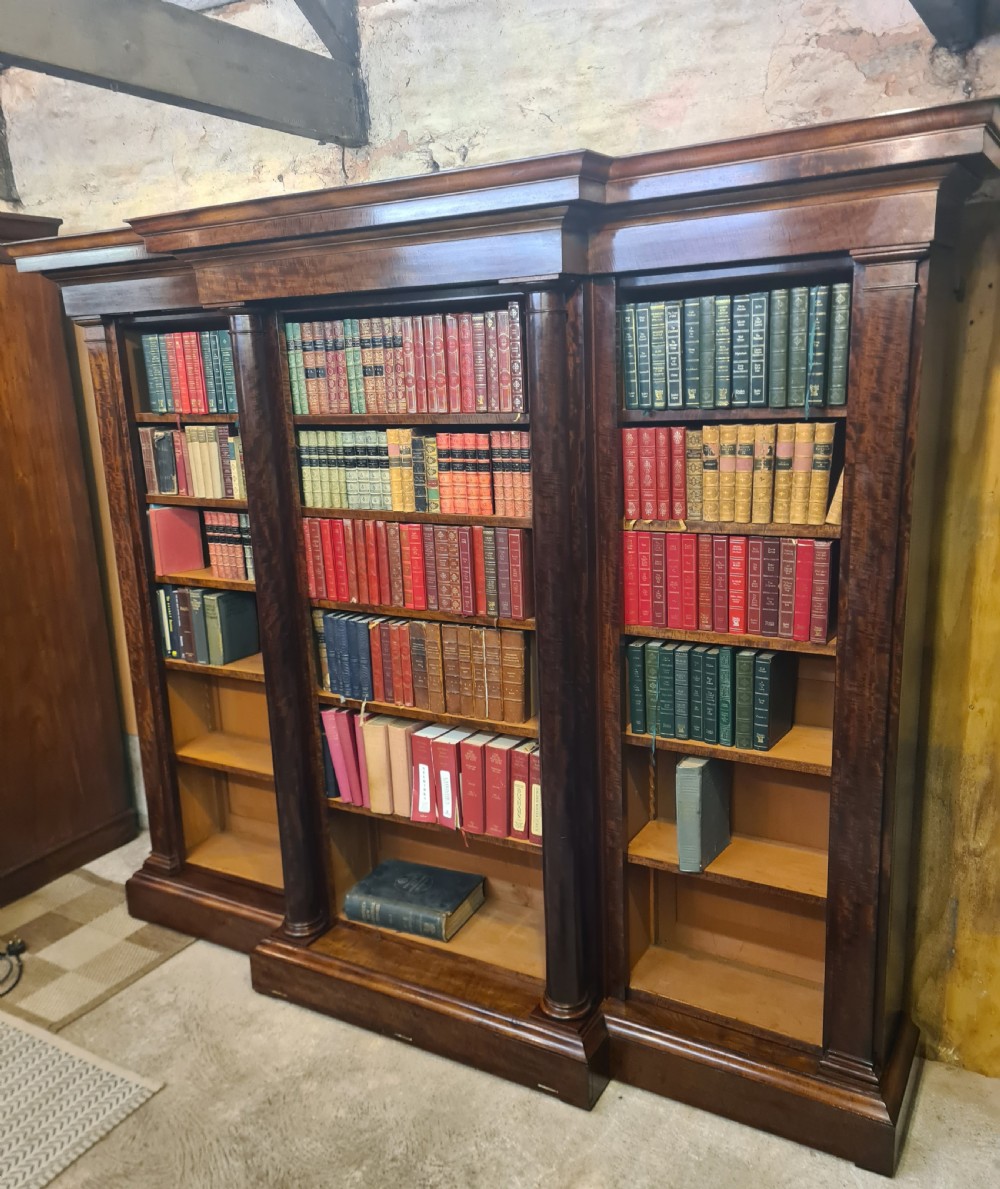 Architectural Victorian Mahogany Breakfront Bookcase  View III
