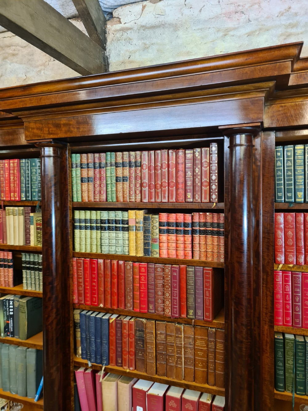 Architectural Victorian Mahogany Breakfront Bookcase  View V