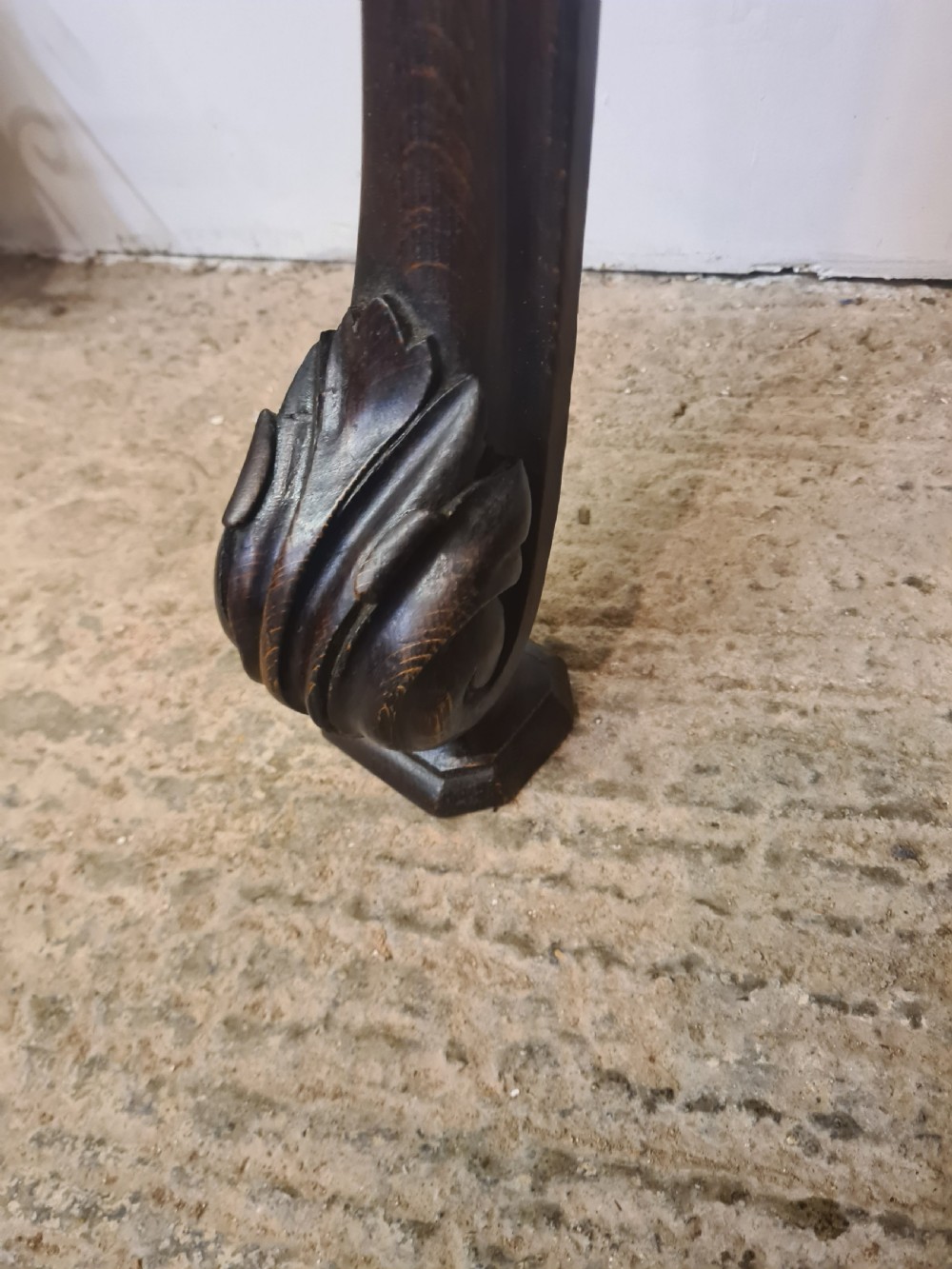  Victorian Carved Oak Serpentine Console Table  View IV