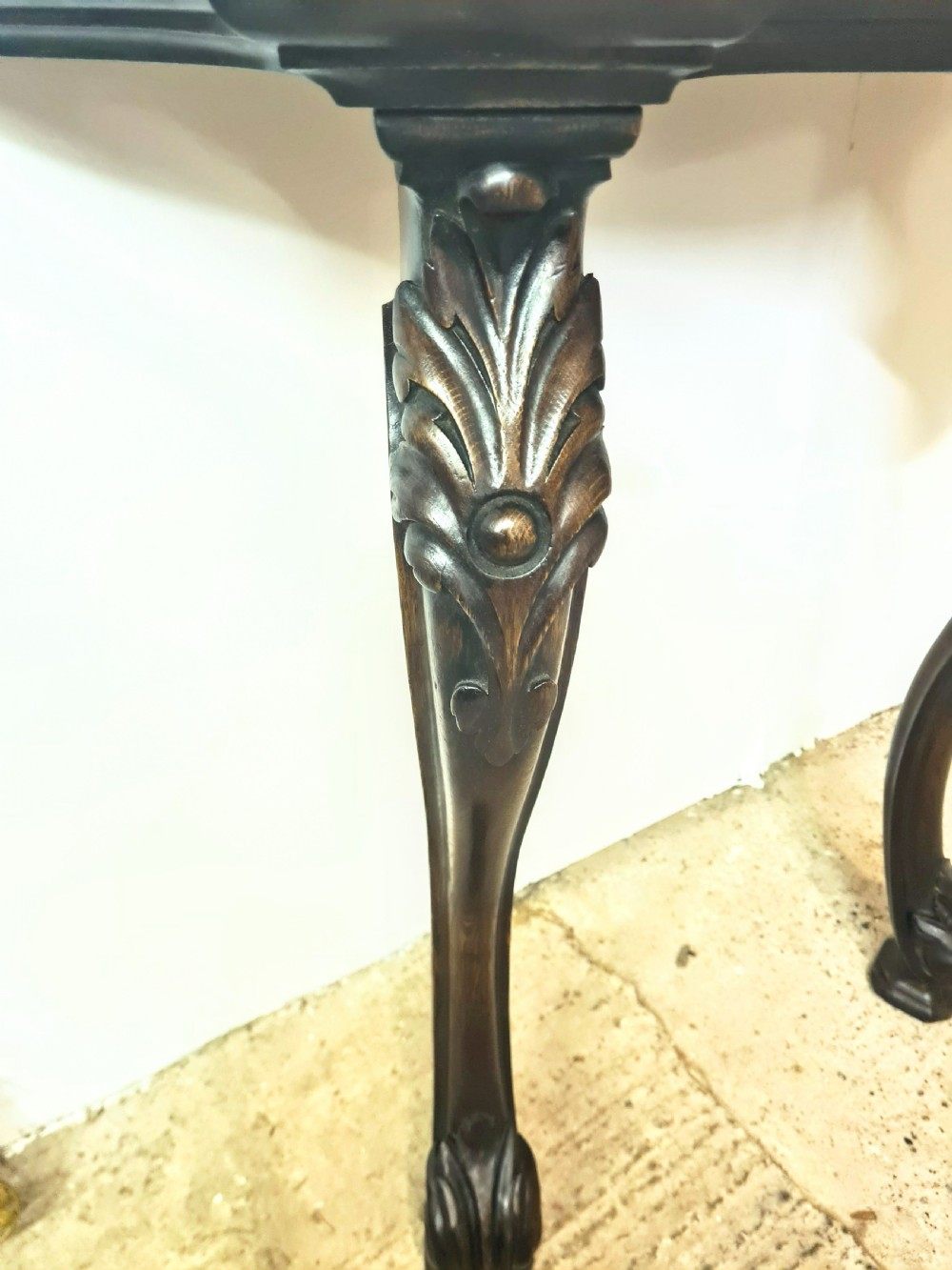  Victorian Carved Oak Serpentine Console Table  View VI