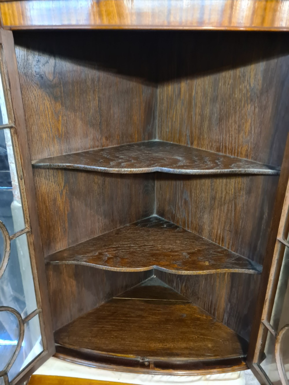 Edwardian Mahogany Bow Front Corner Cabinet  View II
