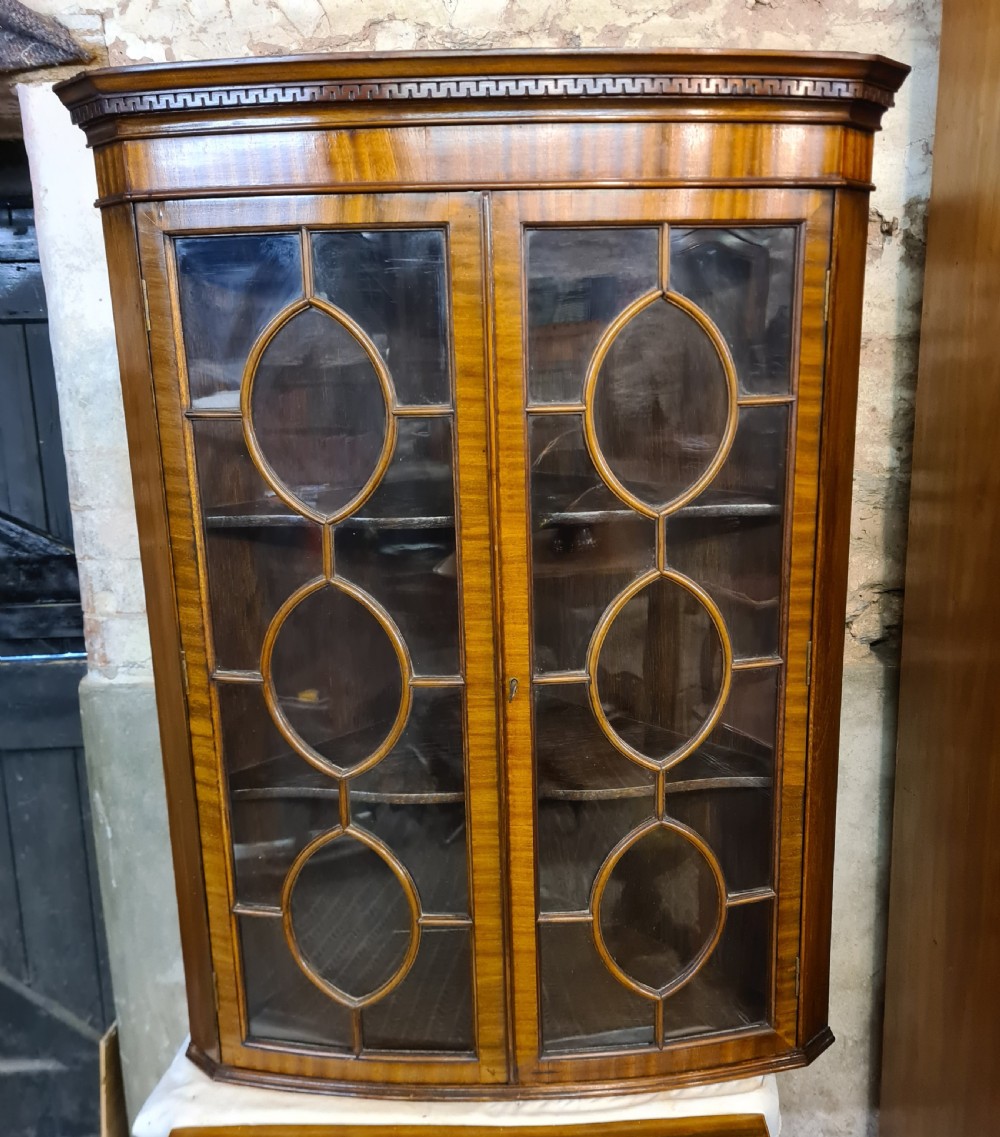 Edwardian Mahogany Bow Front Corner Cabinet  View VII