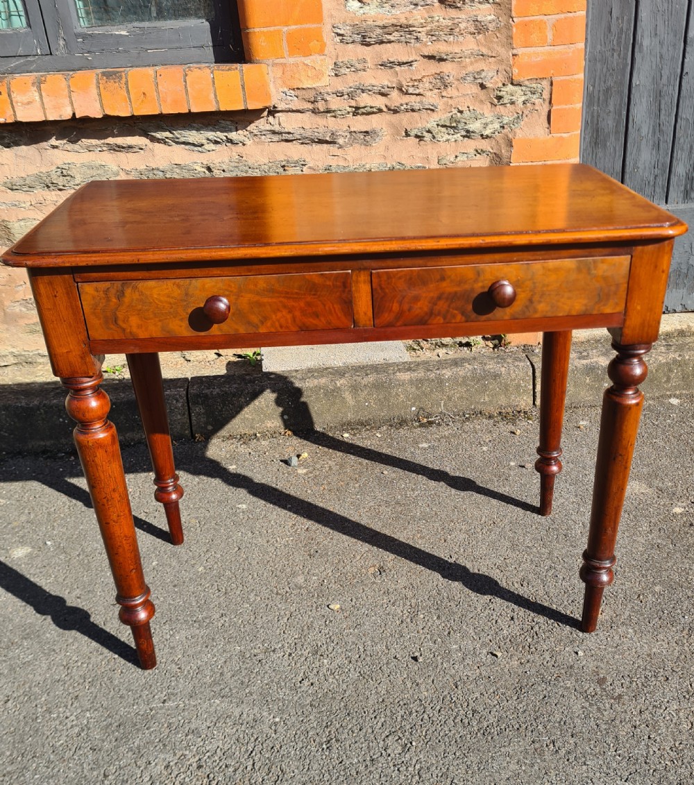 Victorian Mahogany Two Drawer Writing Table 