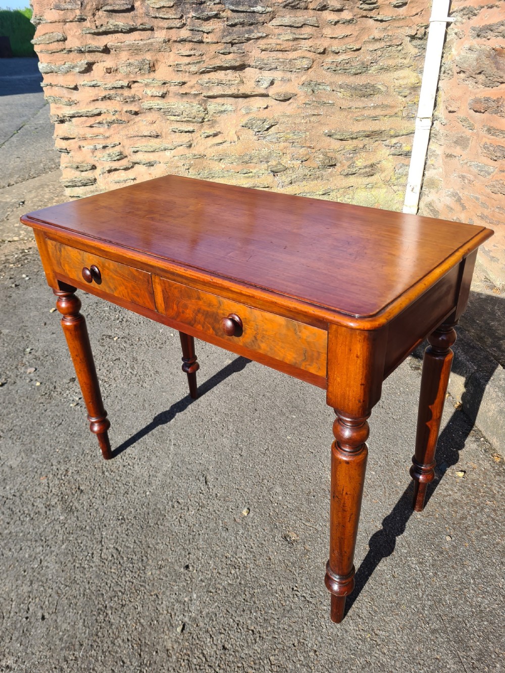 Victorian Mahogany Two Drawer Writing Table  View II