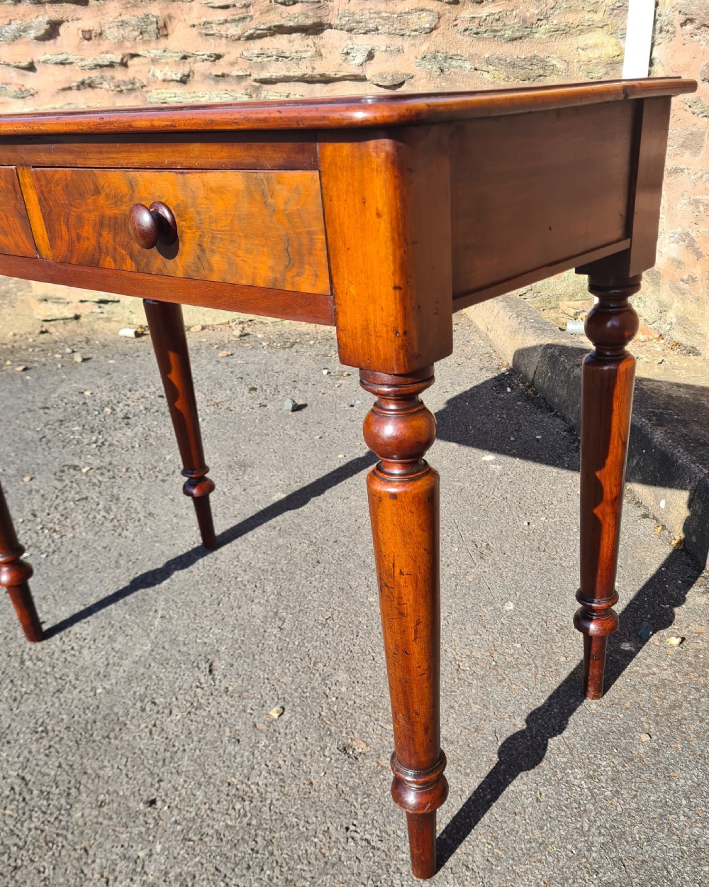 Victorian Mahogany Two Drawer Writing Table  View III