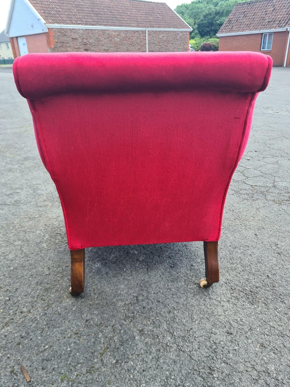 Edwardian Walnut Howard style arm chair.  View II