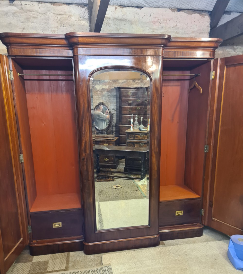 Victorian mahogany breakfront wardrobe  View II