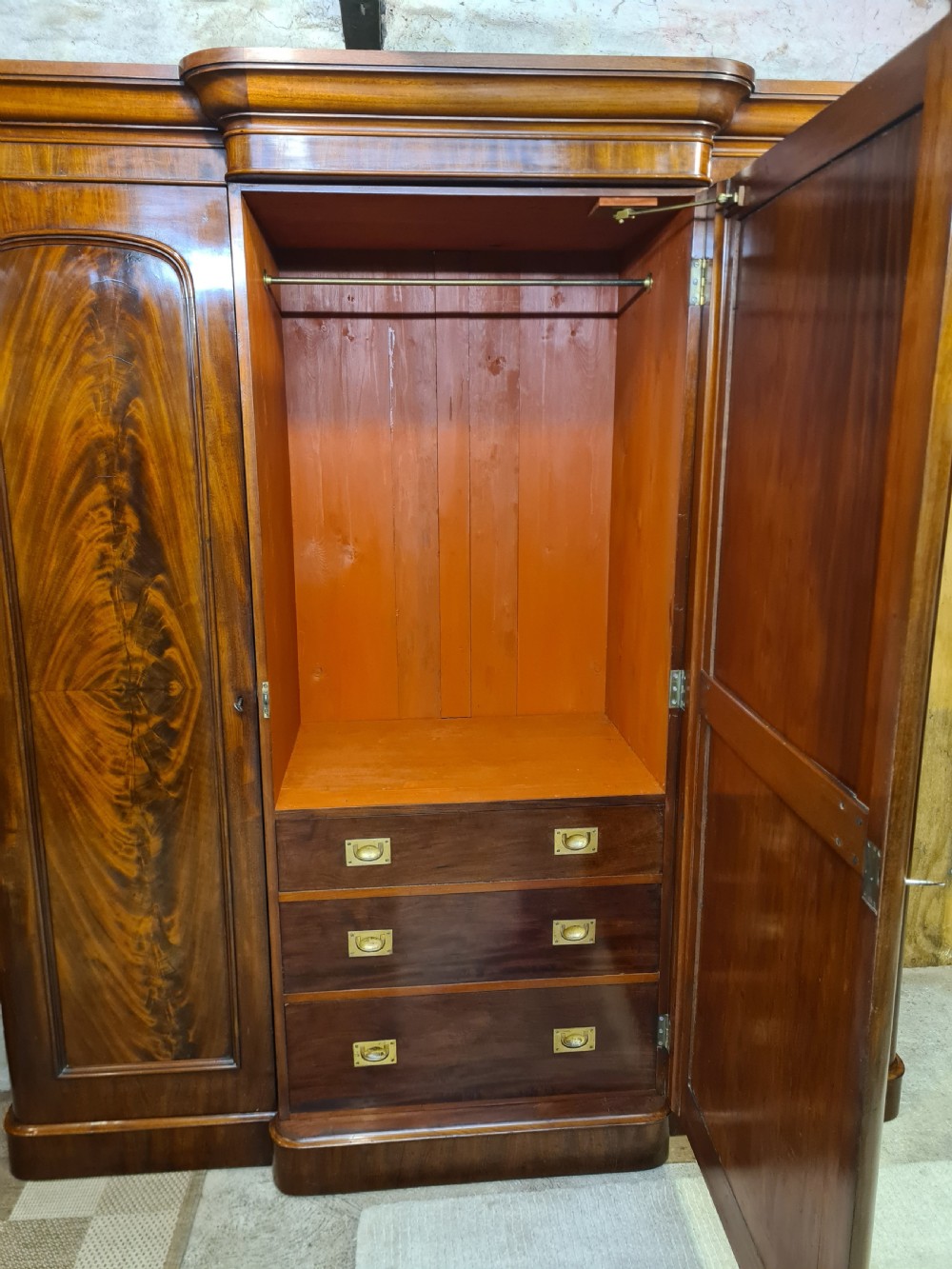 Victorian mahogany breakfront wardrobe  View III