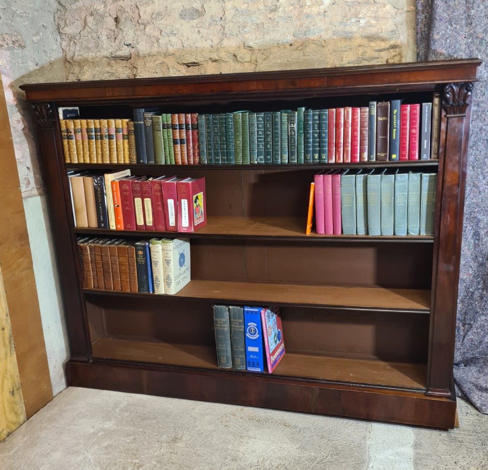Early Victorian Mahogany Large open Bookcase 