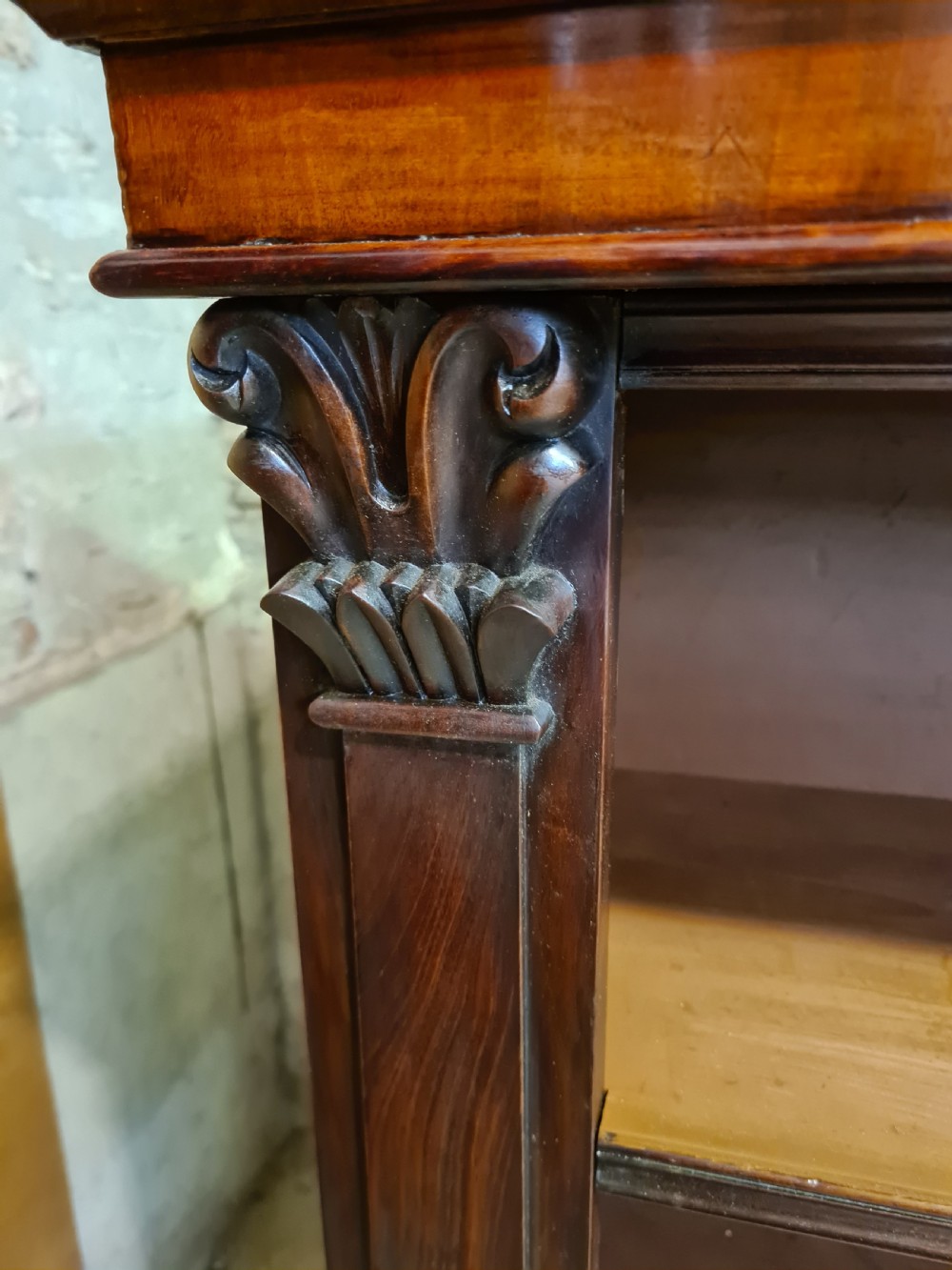 Early Victorian Mahogany Large open Bookcase  View II