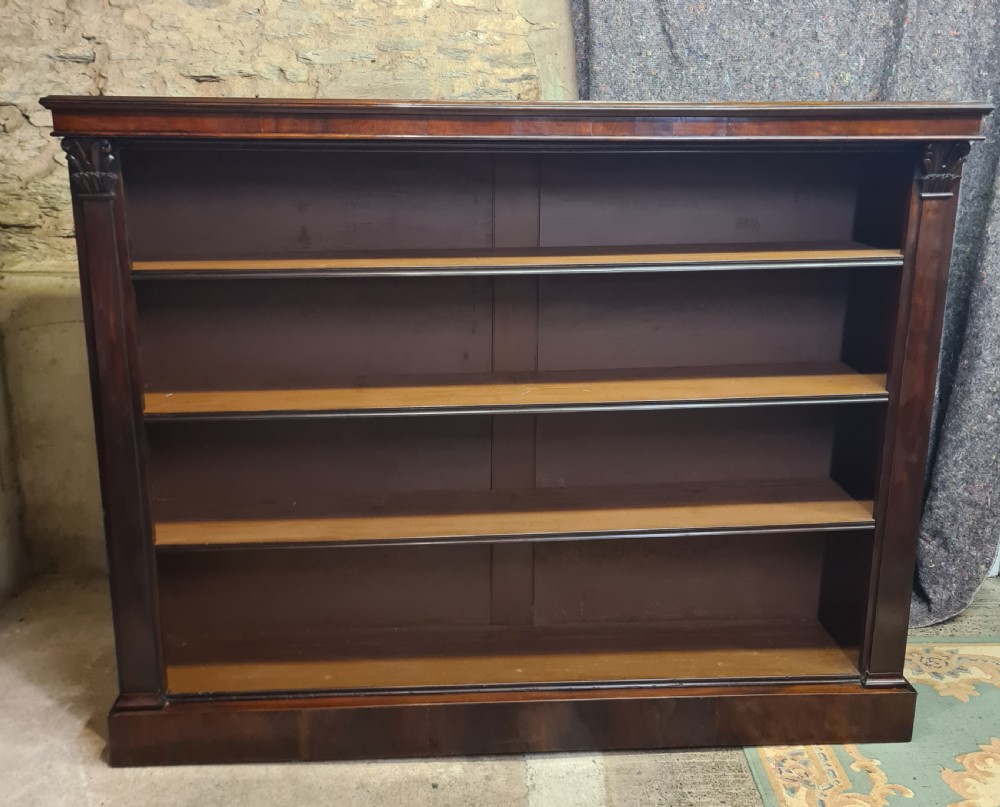 Early Victorian Mahogany Large open Bookcase  View IV