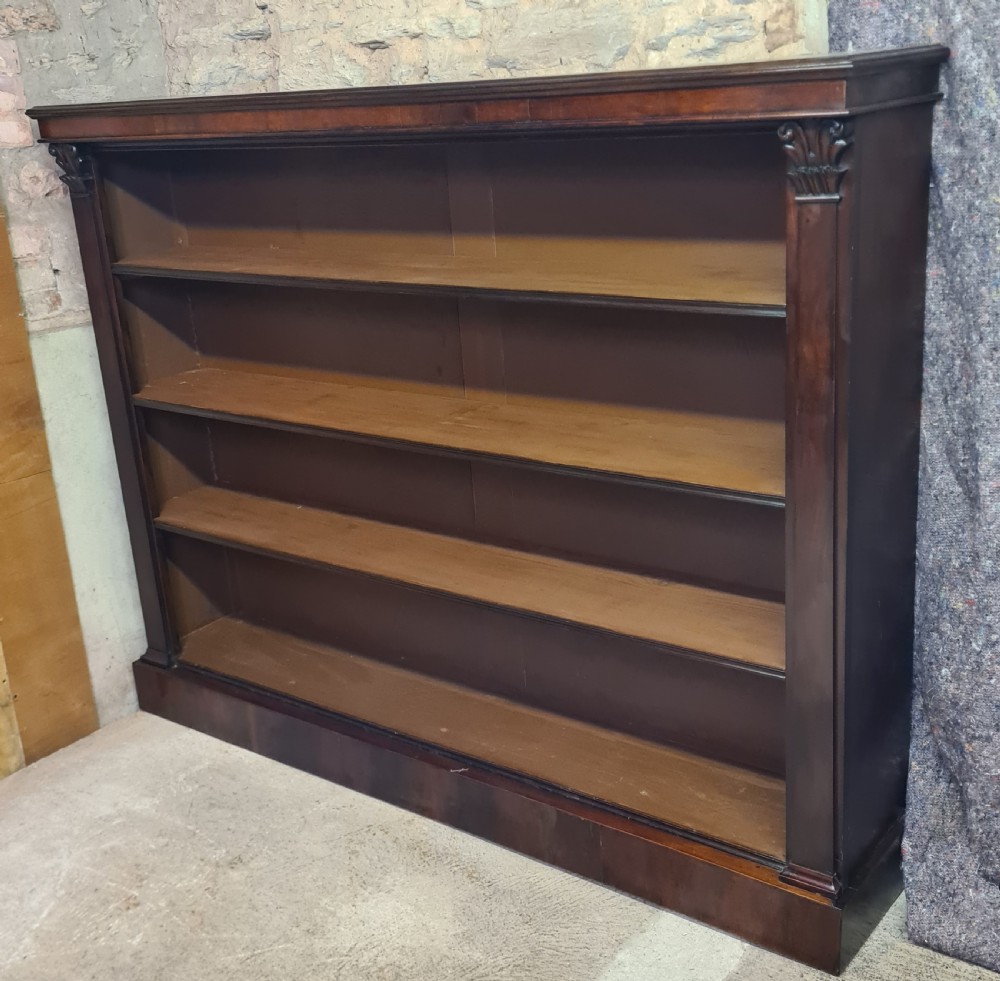 Early Victorian Mahogany Large open Bookcase  View VI