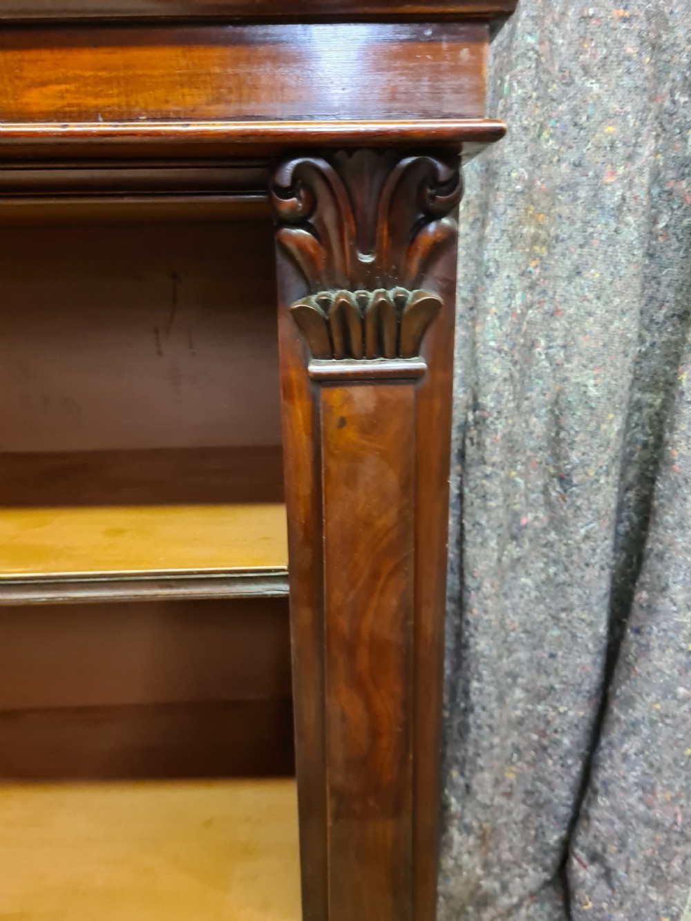 Early Victorian Mahogany Large open Bookcase  View VIII