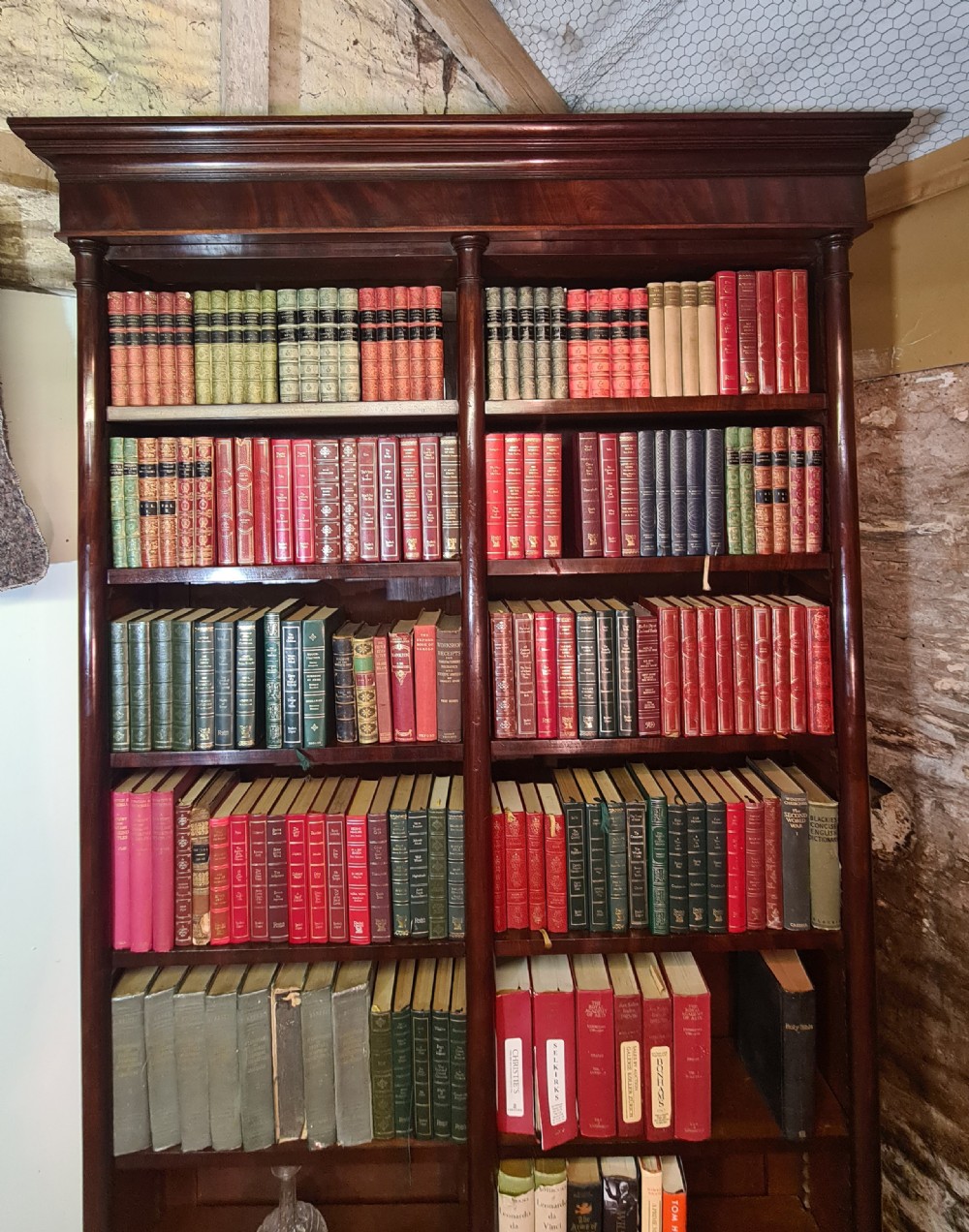 19th Century Architectural Mahogany Library Bookcase  View VI