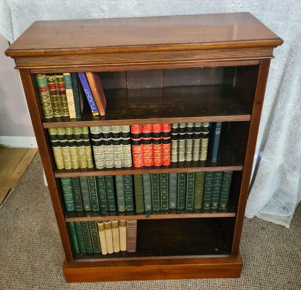 Edwardian Walnut Open Bookcase  View V
