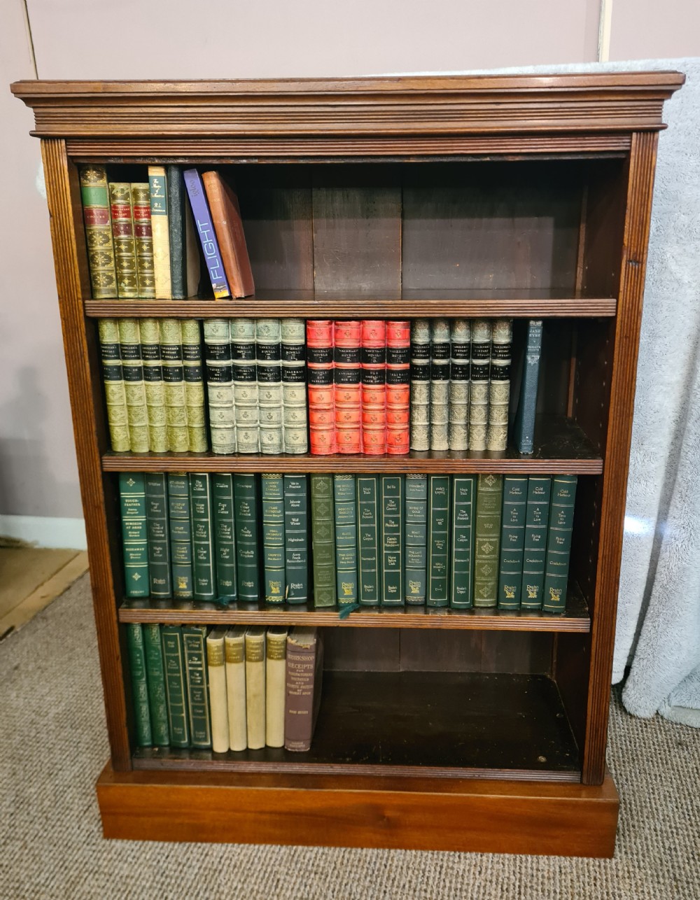 Edwardian Walnut Open Bookcase  View VII