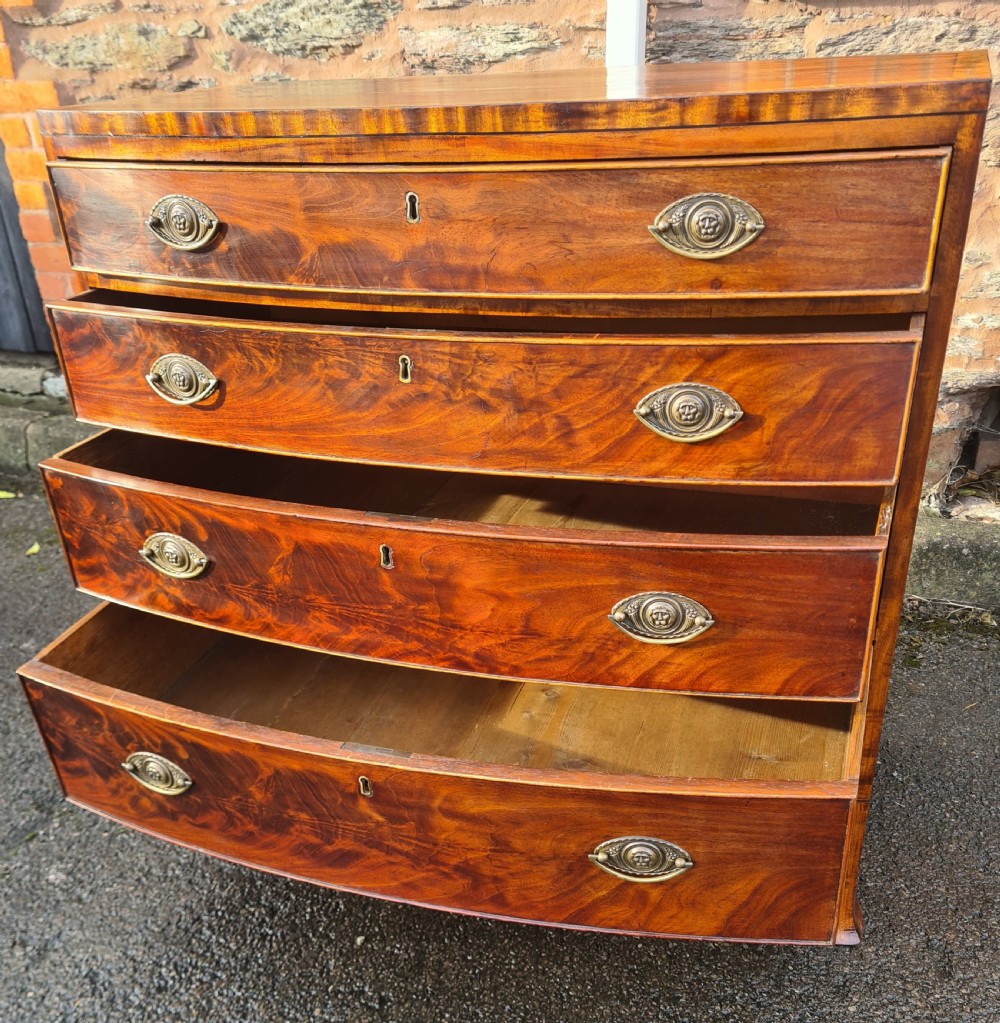 Georgian Mahogany Bow Front Chest of Drawers  View IV