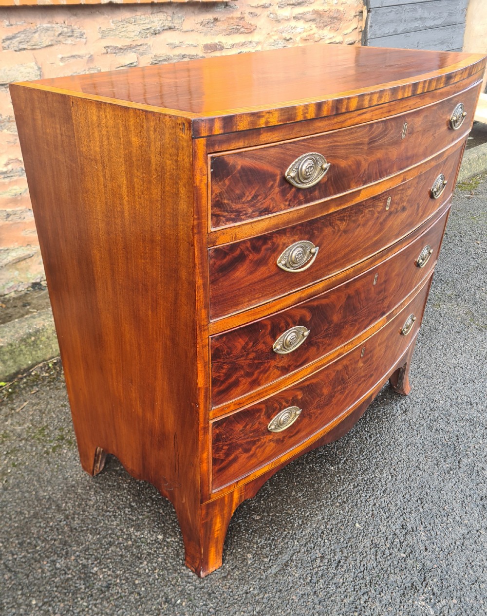 Georgian Mahogany Bow Front Chest of Drawers  View VII