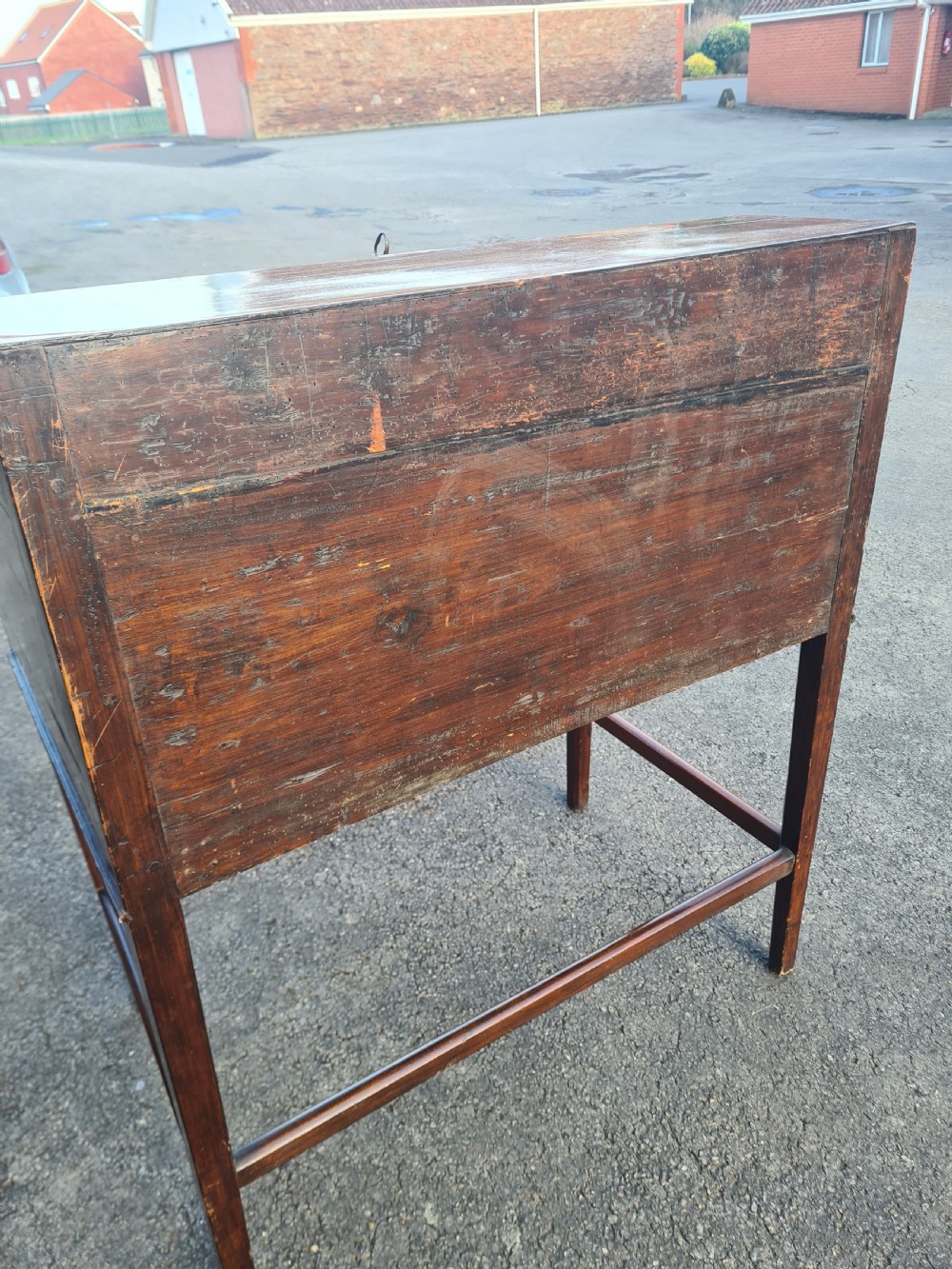 Georgian Country made Walnut & Mahogany Bureau.  View IX
