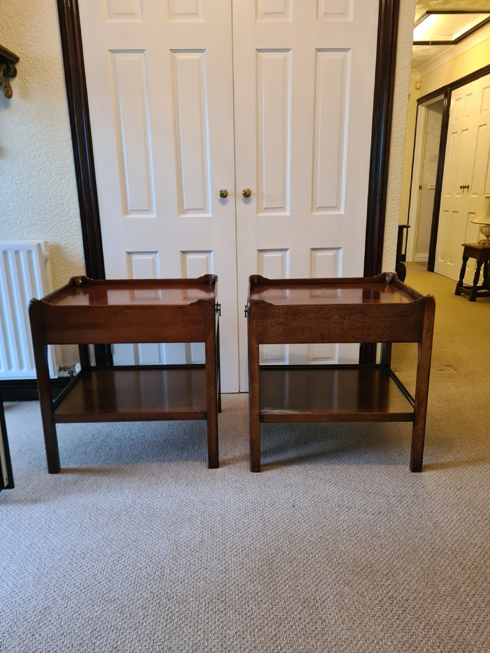 Pair of 1920s Georgian Style Mahogany Side Tables  View V