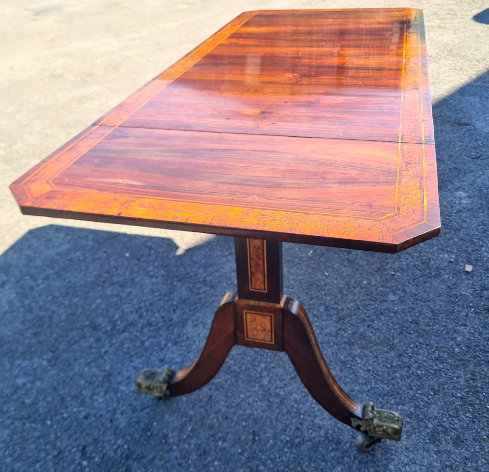 Regency Rosewood Sofa Table Inlaid with Burr Yew and Boxwood. View VII