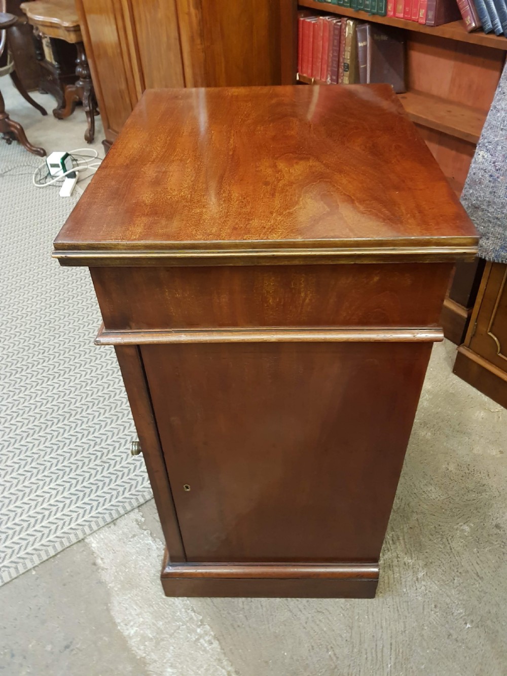 Pair of 19th Century Mahogany Pedestal Cabinets.  View VI