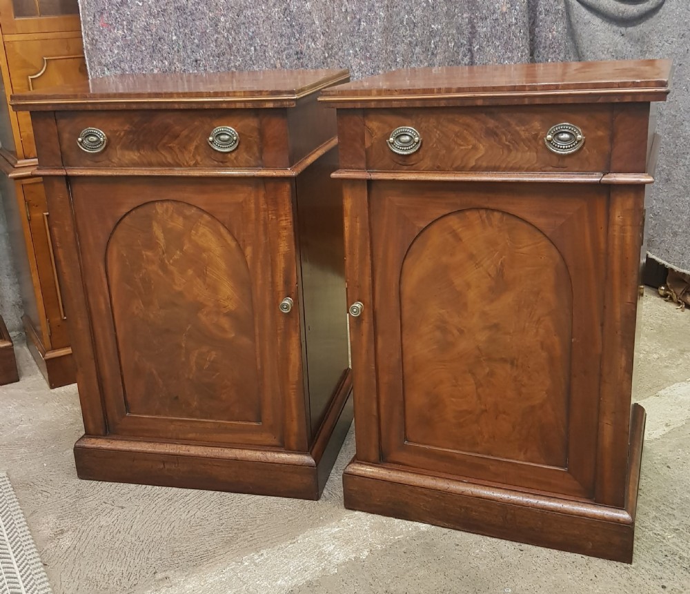 Pair of 19th Century Mahogany Pedestal Cabinets.  View VII