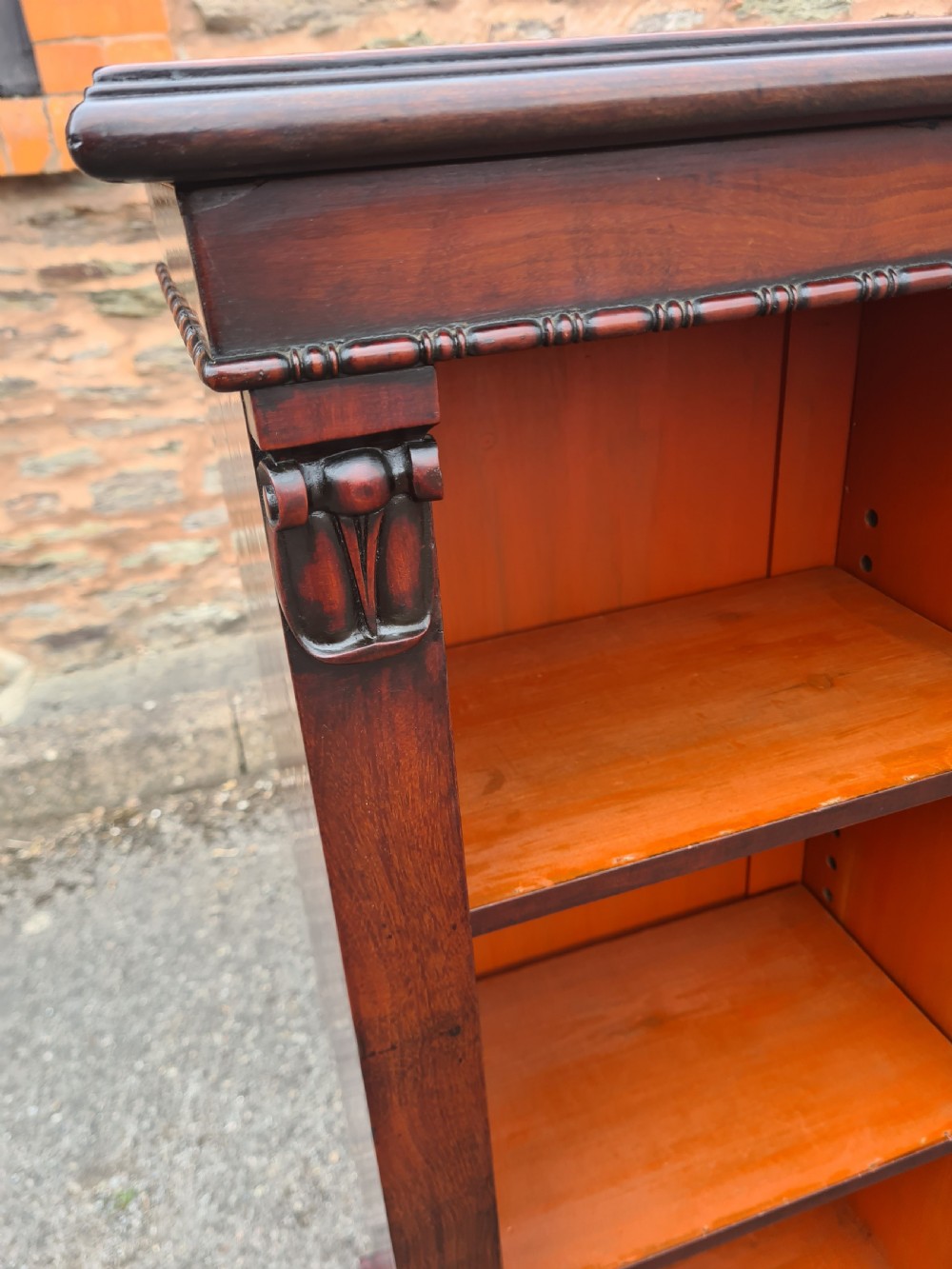 19th Century Mahogany Open Bookcase. View VI