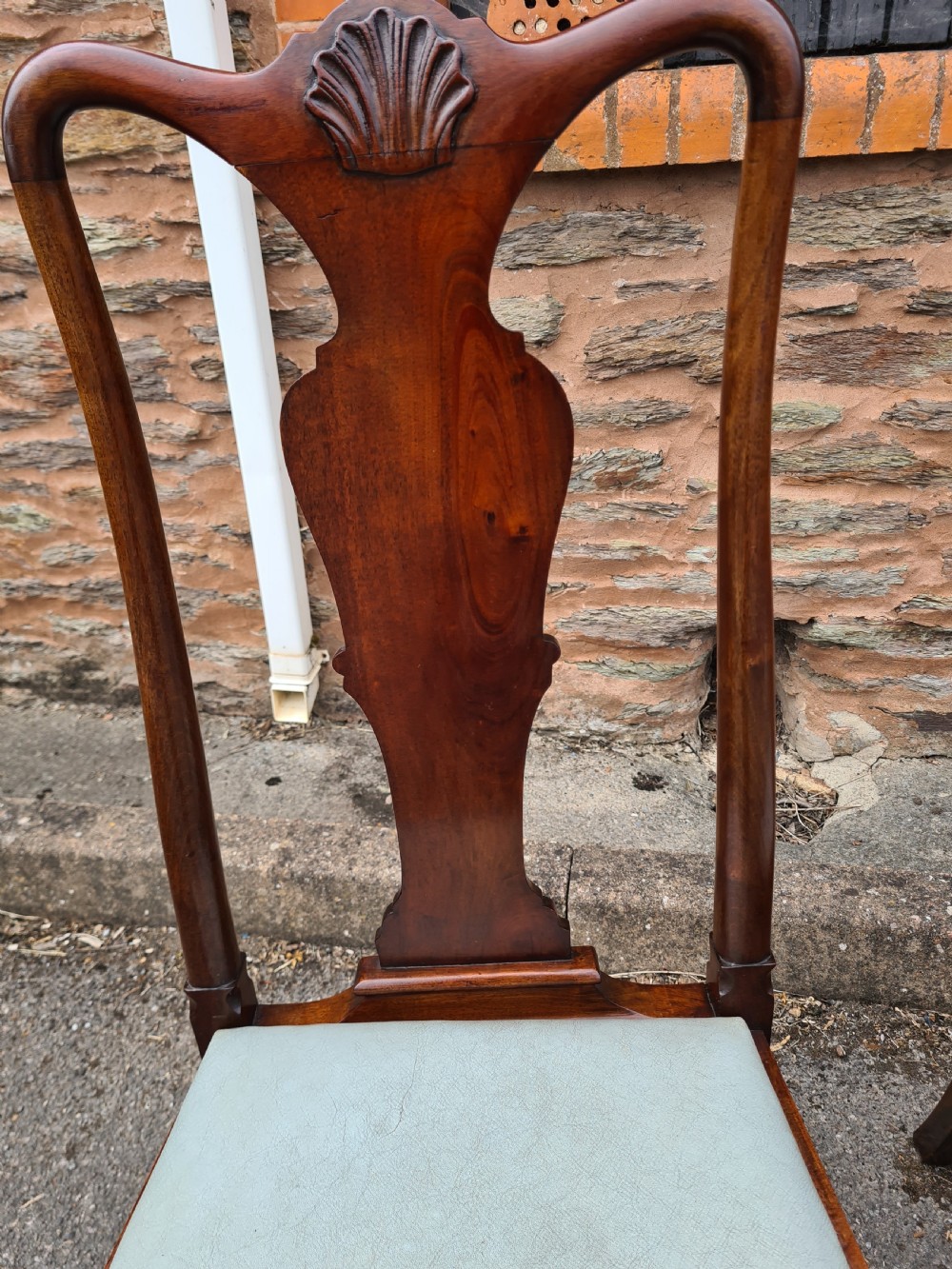Set of Eight 1920s Mahogany Queen Anne Style Chairs.  View VIII