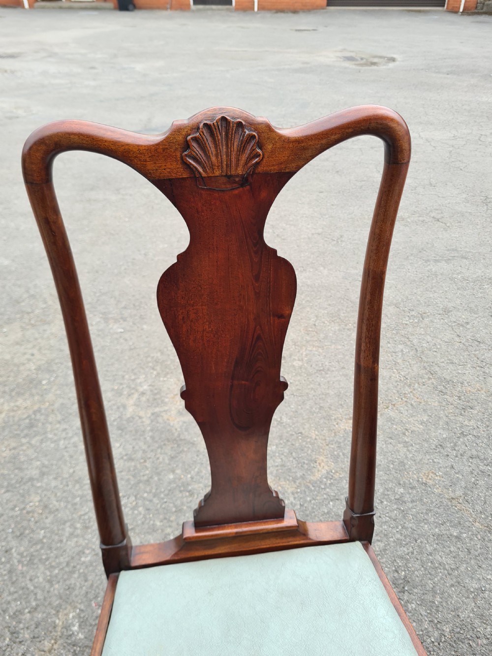 Set of Eight 1920s Mahogany Queen Anne Style Chairs.  View IX