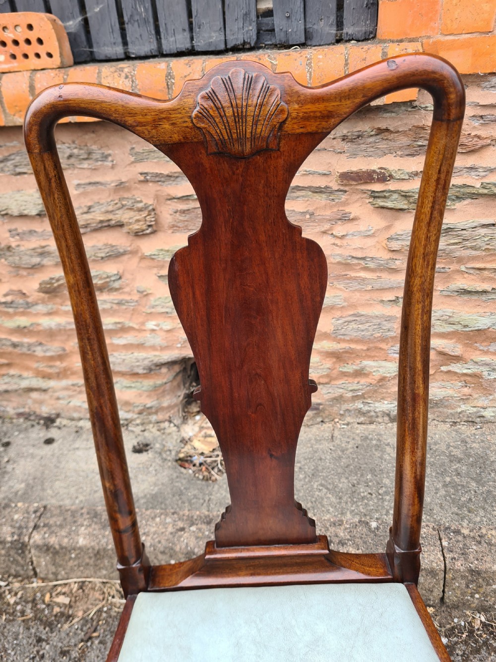Set of Eight 1920s Mahogany Queen Anne Style Chairs.  View X
