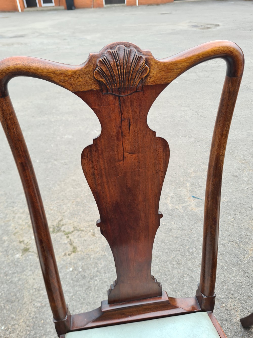 Set of Eight 1920s Mahogany Queen Anne Style Chairs.  View XIII