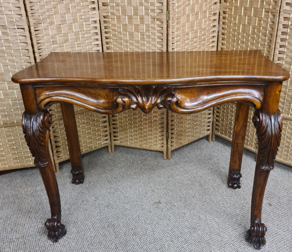 19th Century Carved Walnut Console Table. 