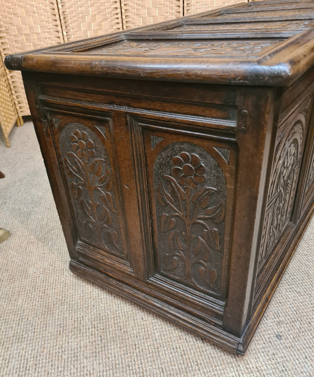 18th Century Carved Oak Coffer View VI