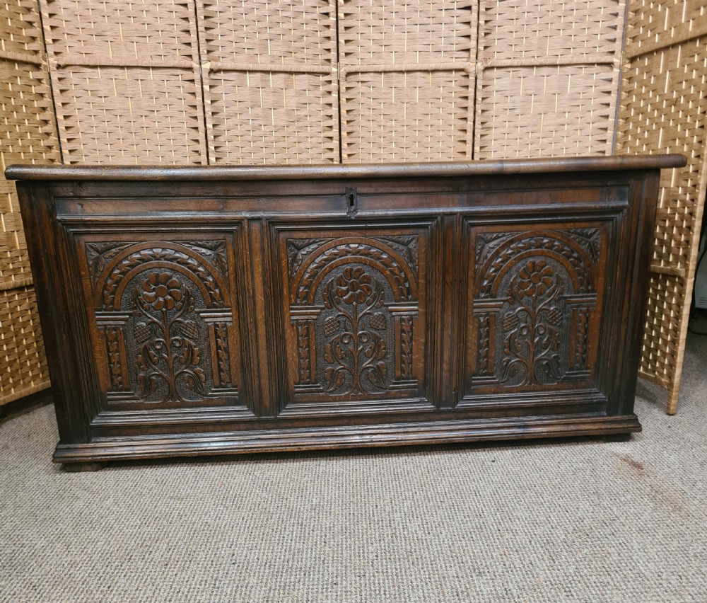 18th Century Carved Oak Coffer View VII