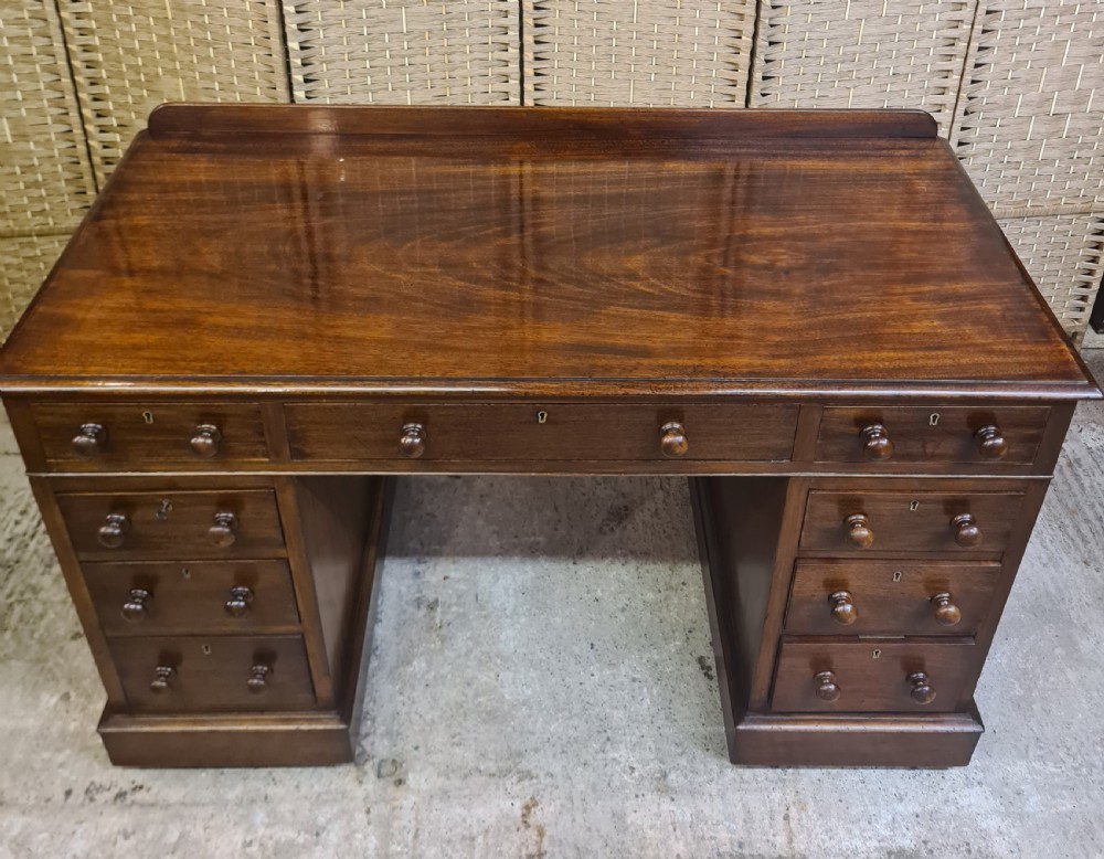 Victorian Mahogany Pedestal Desk 