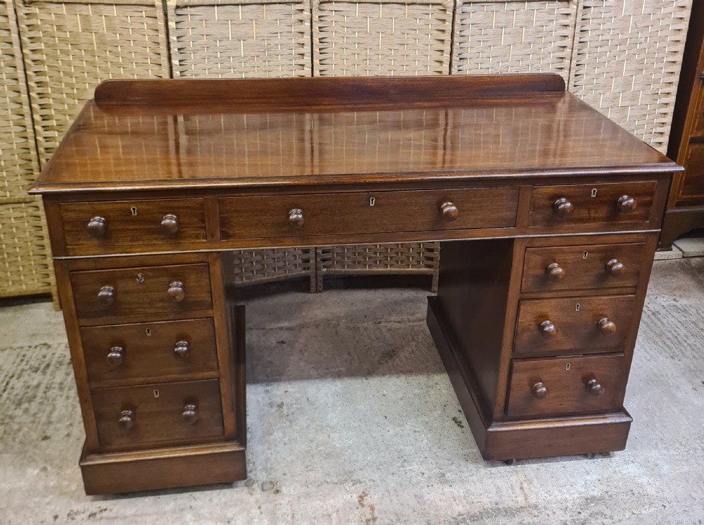 Victorian Mahogany Pedestal Desk  View II