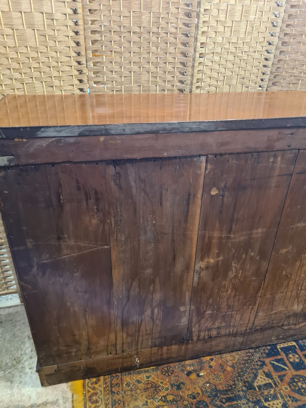 Edwardian Mahogany Open Bookcase.  View V
