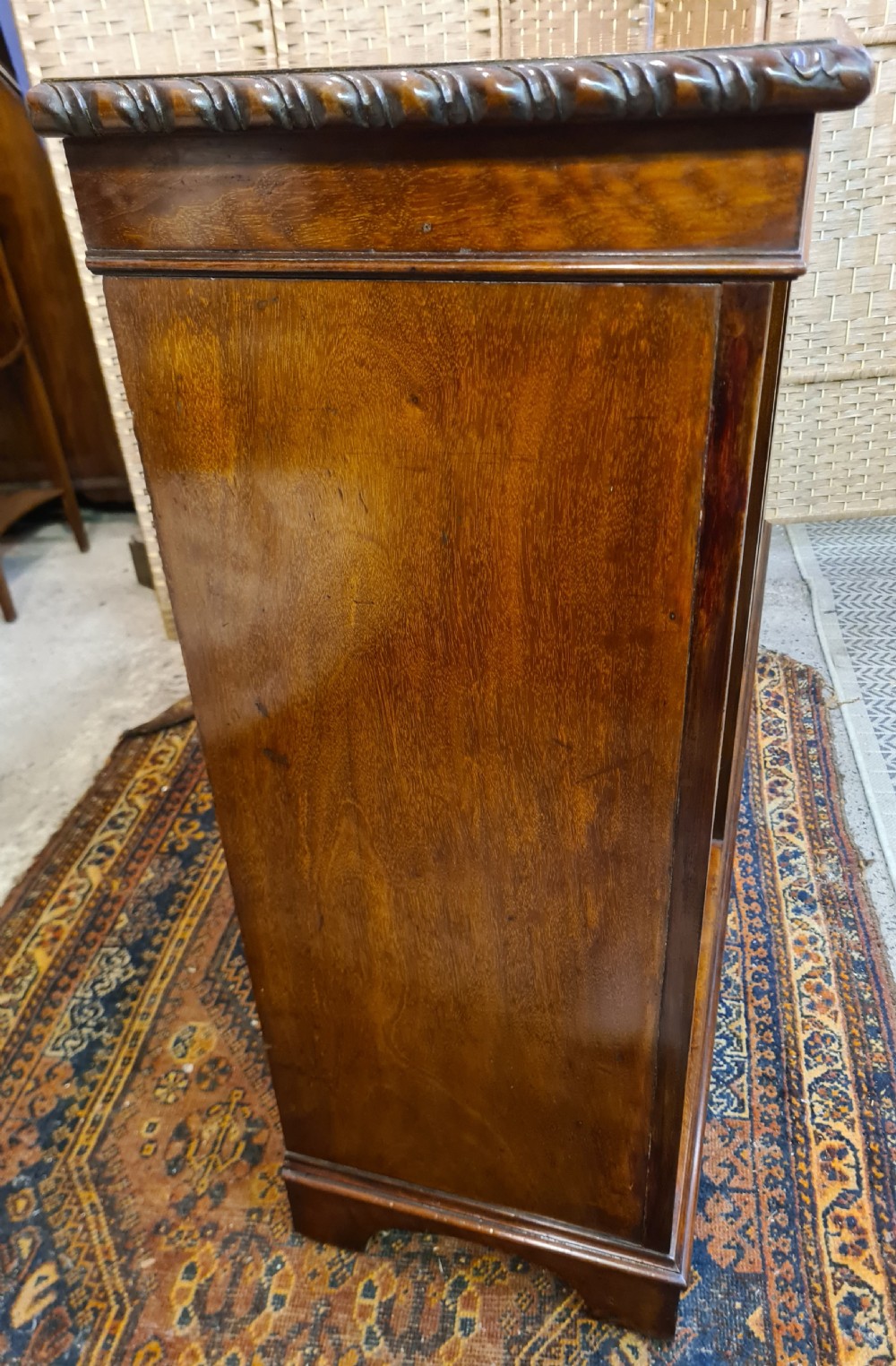 Edwardian Mahogany Open Bookcase.  View VII