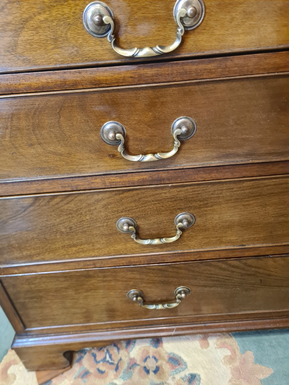 Edwardian Mahogany Astrical Glazed Bureau Bookcase.  View VI
