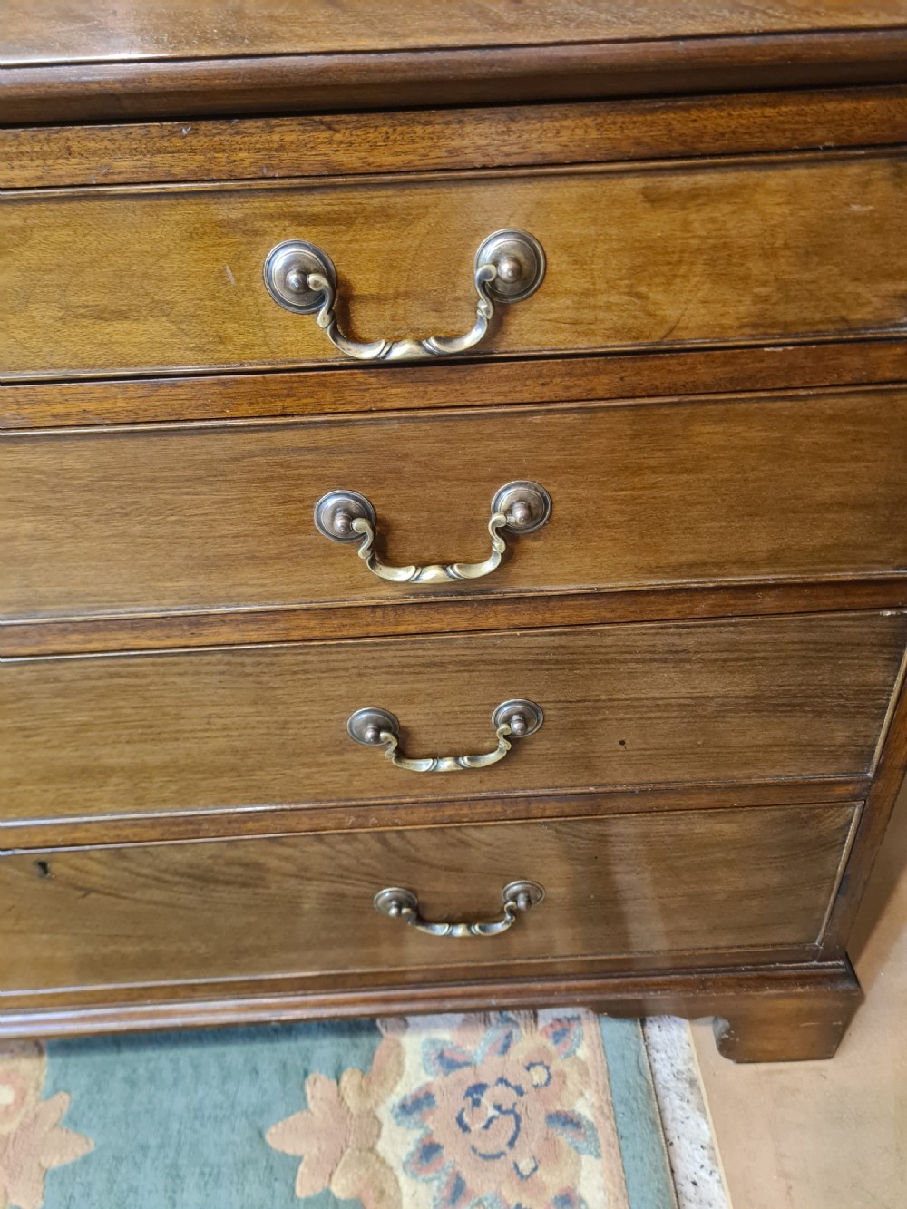 Edwardian Mahogany Astrical Glazed Bureau Bookcase.  View VII