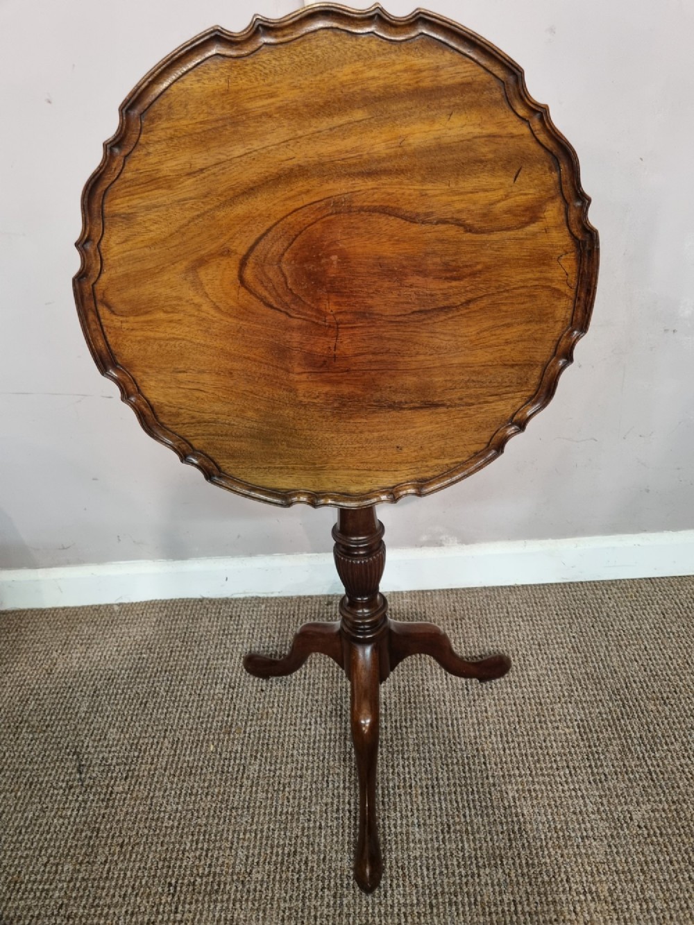 Georgian mahogany pie crust edge tipping top table .