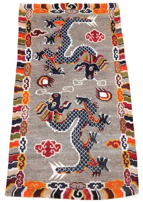 VINTAGE TIBETAN 'DRAGON' RUG 174M X 098M - ADDITIONAL PHOTO 1