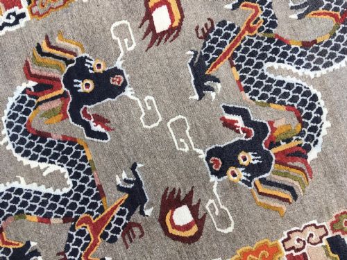 VINTAGE TIBETAN 'DRAGON' RUG 174M X 098M - ADDITIONAL PHOTO 5