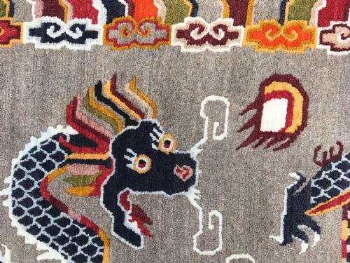 VINTAGE TIBETAN 'DRAGON' RUG 174M X 098M - ADDITIONAL PHOTO 6