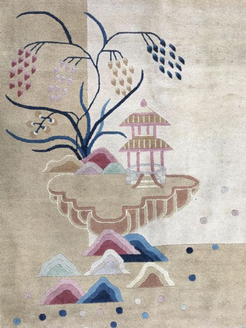 ANTIQUE CHINESE ART DECO CARPET 361M X 279M - ADDITIONAL PHOTO 7