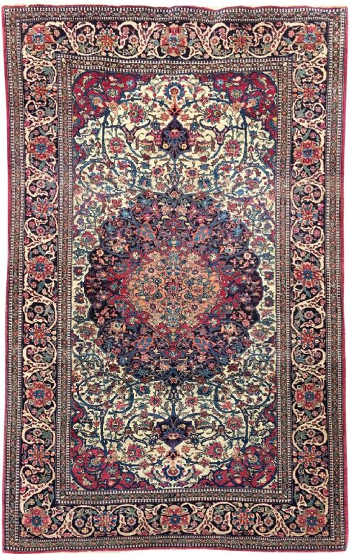 Antique Isfahan Rug 2.16m X 1.37m