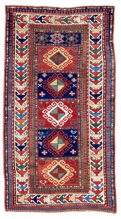 antique caucasian gendje rug 180m x 095m - CATEGORY: ANTIQUE RUGS - DATED 1900
